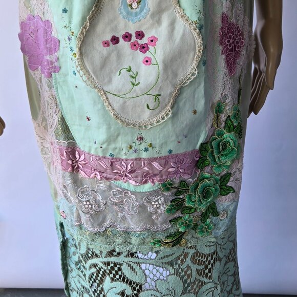 Sage Green Lace Maxi Skirt | Roselani Jasmin | Size Medium - Large - Picture 5 of 11